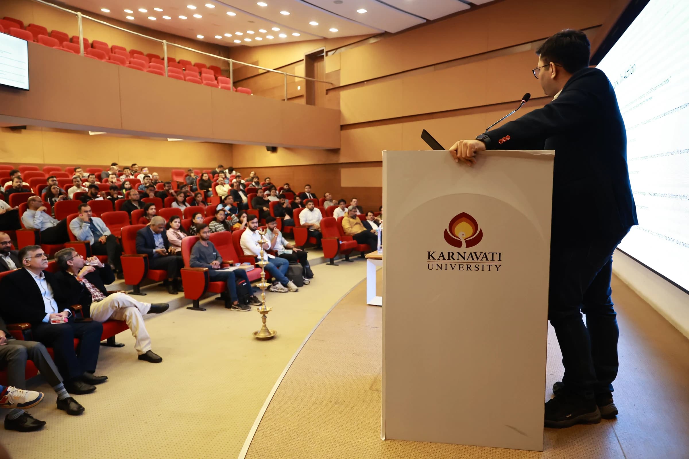 Karnavati University — podium, university audience